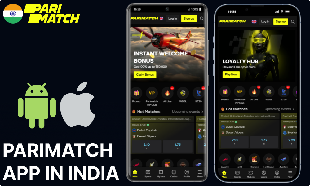 Parimatch mobile app for Android and iOS devices avialable in India